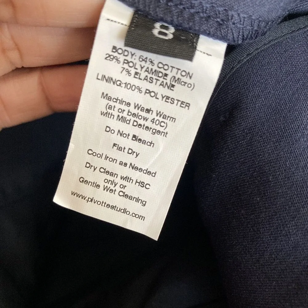 Pivotte 24/7 Pants Womens Size 8 Navy Blue Stretch Work Career Trousers